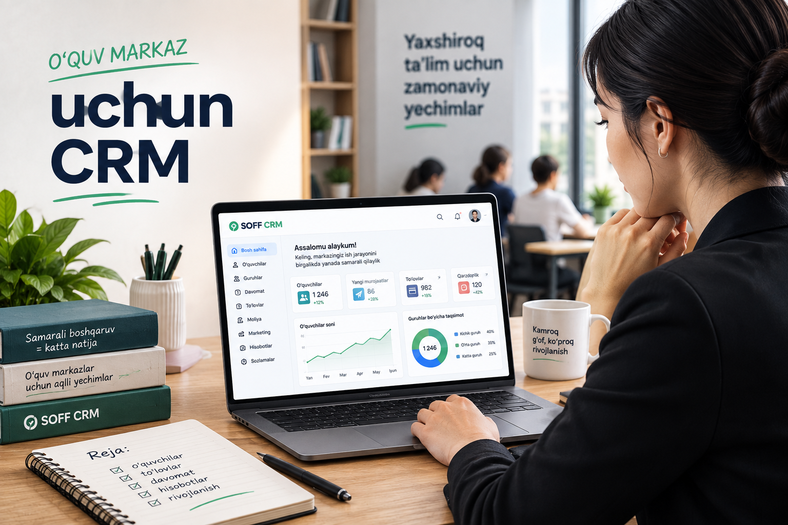 O‘quv markaz uchun CRM — Soff CRM